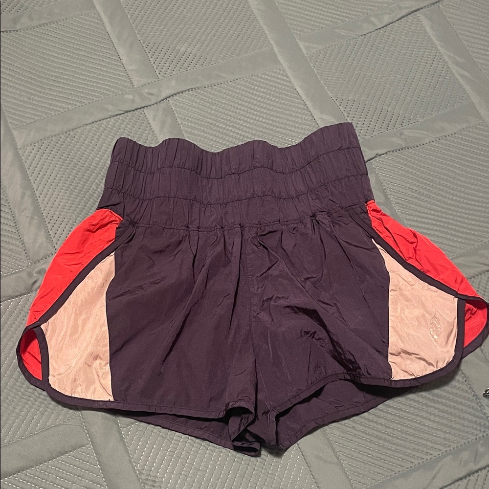 FP Movement by Free People Athletic Shorts in blue grey and Red